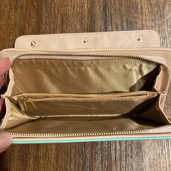 KQueenStar Mint Green/Blush Pink Large Long Wallet - Picture 9 of 16